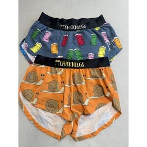 CHICKNLEGS Chicken Legs Snails and Porta Potty Running 1.5 Split Shorts Set of 2